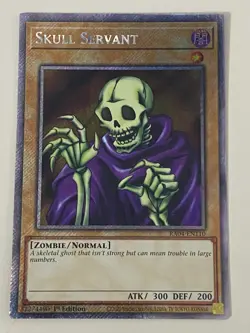 Yugioh Skull Servant x 3 - 1st Edition Platinum Secret Rare NM Free Holo Card A - Image 2