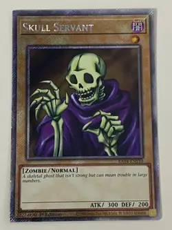 Yugioh Skull Servant x 3 - 1st Edition Platinum Secret Rare NM Free Holo Card A - Image 3