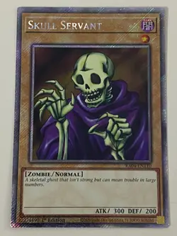 Yugioh Skull Servant x 3 - 1st Edition Platinum Secret Rare NM Free Holo Card A - Image 4