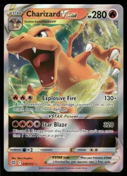 Pokemon Cards Charizard VSTAR 018/172 Brilliant Stars Holo Rare VSTAR NM - Image 1