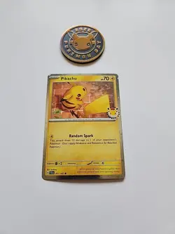 2026 Pikachu 051/162 Pokemon Day - 30th Anniversary Stamped Promo Card With Coin - Image 1