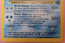 Vintage Pokemon TCG Jungle WoTC Vaporeon Holo Rare Card #12/64 LP - Image 4