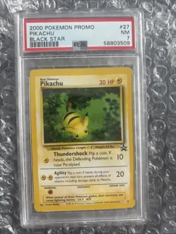 2000 Pokemon Black Star Promo Pikachu #27 PSA 7 - Image 1