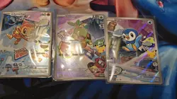 Pokemon First Partner Illustration Rare Turtwig Chimchar Piplup 30th Anniversary - Image 1