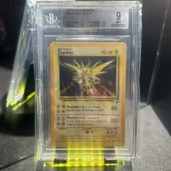 Pokemon TCG Zapdos 2000 Base Set 2 Unlimited Holo Rare #020/130 BGS 9 - Image 1