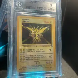 Pokemon TCG Zapdos 2000 Base Set 2 Unlimited Holo Rare #020/130 BGS 9 - Image 3