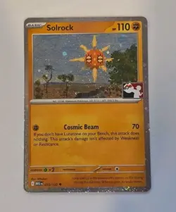 Swirl - Pokemon Solrock 075/132 Me01: Mega Evolution Play Prize Pack Cosmo Holo - Image 1