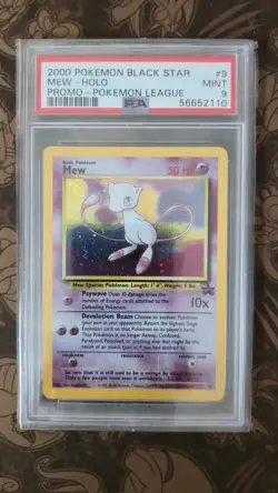 Mew 9 Black Star Promo Pokemon League Holo PSA 9 - Image 1