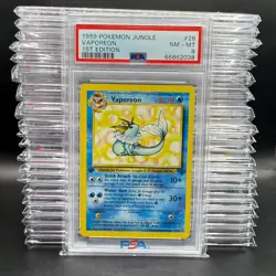 Pokemon 1999 Jungle 1st Edition Vaporeon Non Holo 28/64 PSA 8 - Image 1