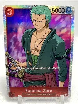 One Piece Roronoa Zoro OP01-025 Near-Mint Super Rare Foil English - Image 1