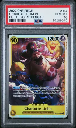 2023 ONE PIECE OP03-PILLARS OF STRENGTH #114 CHARLOTTE LINLIN PSA 10 - Image 1