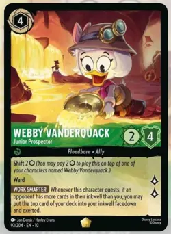 Disney Lorcana Webby Vanderquack Legendary Non Foil 93/204 *small Print Error* - Image 1