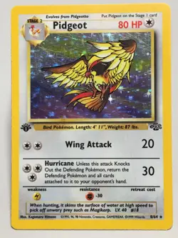 1st Edition Holo Pidgeot Card - Ungraded Very Good - Jungle 8/64 - WOTC 1999 - Image 1