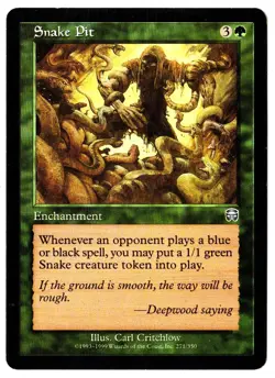 Snake Pit 1999 MTG Mercadian Masques Green Uncommon Enchantment LP - Image 1