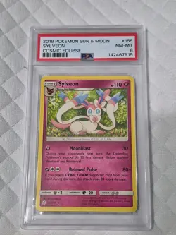 2019 Pokemon Sun & Moon Sylveon Cosmic Eclipse PSA 8 #155 - Image 1
