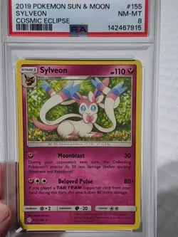 2019 Pokemon Sun & Moon Sylveon Cosmic Eclipse PSA 8 #155 - Image 3