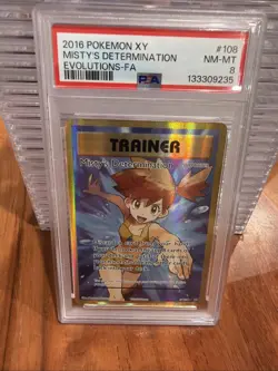 2016 Pokemon XY Evolutions ' Misty's Determination ' Full Art PSA 8 NM-MT - Image 1