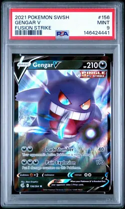 Gengar V POKEMON 2021 Fusion Single Strike #156 PSA 9 Mint (505) Free Shipping - Image 1