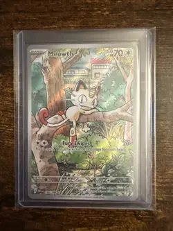 Pokemon TCG Meowth 106/094 Illustration Rare Holo Me02: Phantasmal Flames - Image 1