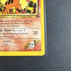 1st Edition Blaine's Growlithe 62/132 Gym Challenge Pokemon Card - Image 4