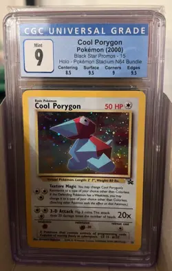 CGC 9 Pokemon 2000 Cool Porygon Holo Black Star Promo #15 - Image 1