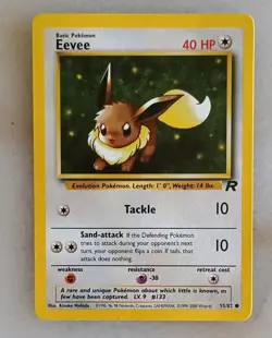 Eevee 55/82 Team Rocket Regular (LP) Vintage Pokemon - Image 1