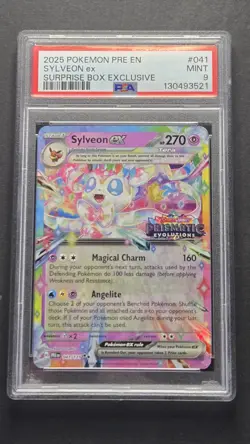 PSA 9 Sylveon EX 041/131 Prismatic Evolutions Stamped Pokemon 2025 - Image 1