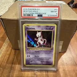 2016 Pokemon Xy Evolutions #51 Mewtwo-Holo Evolutions-Prerelease PSA 8 - Image 1