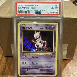 2016 Pokemon Xy Evolutions #51 Mewtwo-Holo Evolutions-Prerelease PSA 8 - Image 3