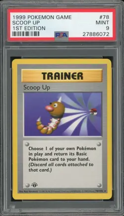 1999 Pokemon Game Scoop Up #78 MINT PSA 9 1st Edition Trainer - Image 1