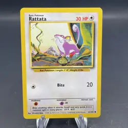 Pokemon TCG Rattata Base Set 61/102 Regular Unlimited Common- LP - Image 1