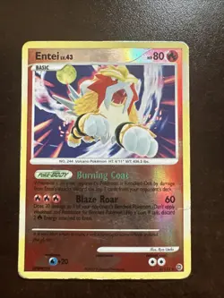 Entei LV.43 4/132 Reverse Holo DMG Pokemon TCG Secret Wonders - Image 1
