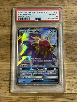 GRADED PSA 10 2019 Pokemon Sun & Moon Starmie GX Hidden Fates #14 - Image 1