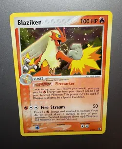 Pokemon Blaziken 3/109 Ruby and Sapphire Holo LP/NM - NICE SWIRL!! - Image 1