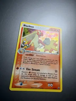 Pokemon Blaziken 3/109 Ruby and Sapphire Holo LP/NM - NICE SWIRL!! - Image 2