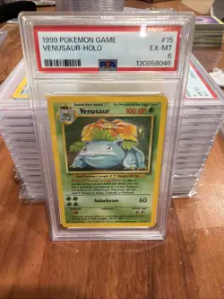PSA 6 1996 Venusaur Holo 003 Base Set Basic Pokemon NM-MT - Image 1