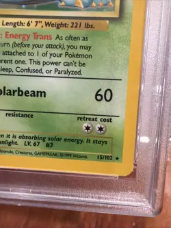 PSA 6 1996 Venusaur Holo 003 Base Set Basic Pokemon NM-MT - Image 5