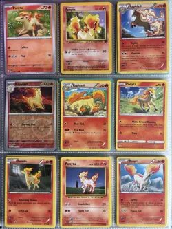 Pokemon Card Species Set Lot - 9x Unique Cards / Ponyta Family - Image 1