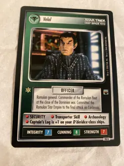 Star Trek CCG 1E TwT VELAL RARE Card NEVER PLAYED - Image 1