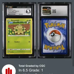 1 of 1 🚀 CGC 6.5 🔥 ERROR Shroomish 003 Mushroom Brilliant Stars Pokemon Card - Image 1