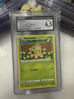 1 of 1 🚀 CGC 6.5 🔥 ERROR Shroomish 003 Mushroom Brilliant Stars Pokemon Card - Image 2