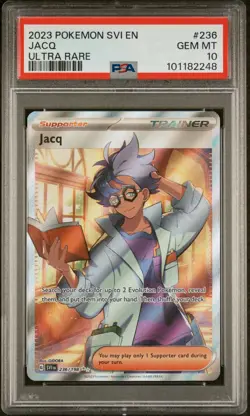 PSA 10 Jacq Full Art 236/198 2023 Pokemon Scarlet & Violet Card PSA GEM MINT - Image 1
