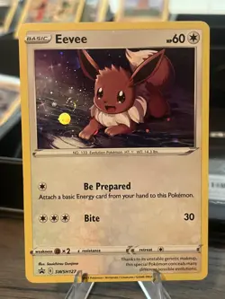 Pokemon TCG Eevee SWSH127 2021 Holo Basic HP60 Moderately Played English Card - Image 1