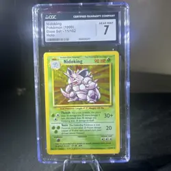 Nidoking- 11/102 - Base Set Holo Rare Pokemon Card CGC 7 - Image 1
