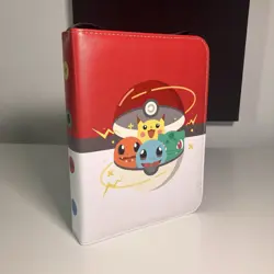 Pokemon-Themed 3-Ring Card Binder & Pages, Pikachu Charmander Squirtle Bulbasaur - Image 1