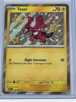 Toxel 140/091 Shiny Holo Rare Paldean Fates Pokemon Card NM - Image 1