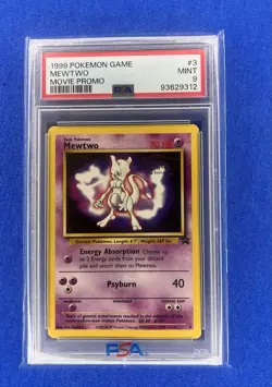 1999 POKEMON GAME MOVIE MOVIE PROMO #3 MEWTWO PSA 9 - Image 1