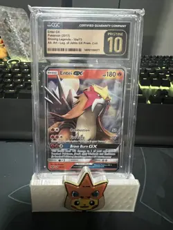 2017 Pokemon Sun & Moon Entei Gx 10a/73 Shining Legends CGC Pristine - Image 1
