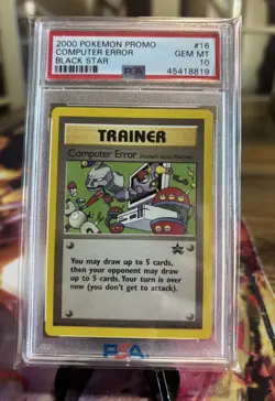 2000 Pokemon COMPUTER ERROR Rocket Secret Machine 16 Black Star Promo PSA 10 - Image 1