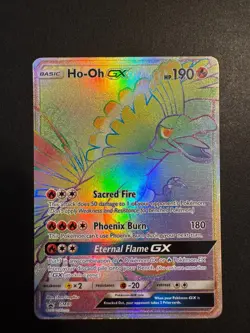 Pokemon Ho-Oh GX SM80 Rainbow Rare Full Art Black Star Promo NM Condition - Image 1